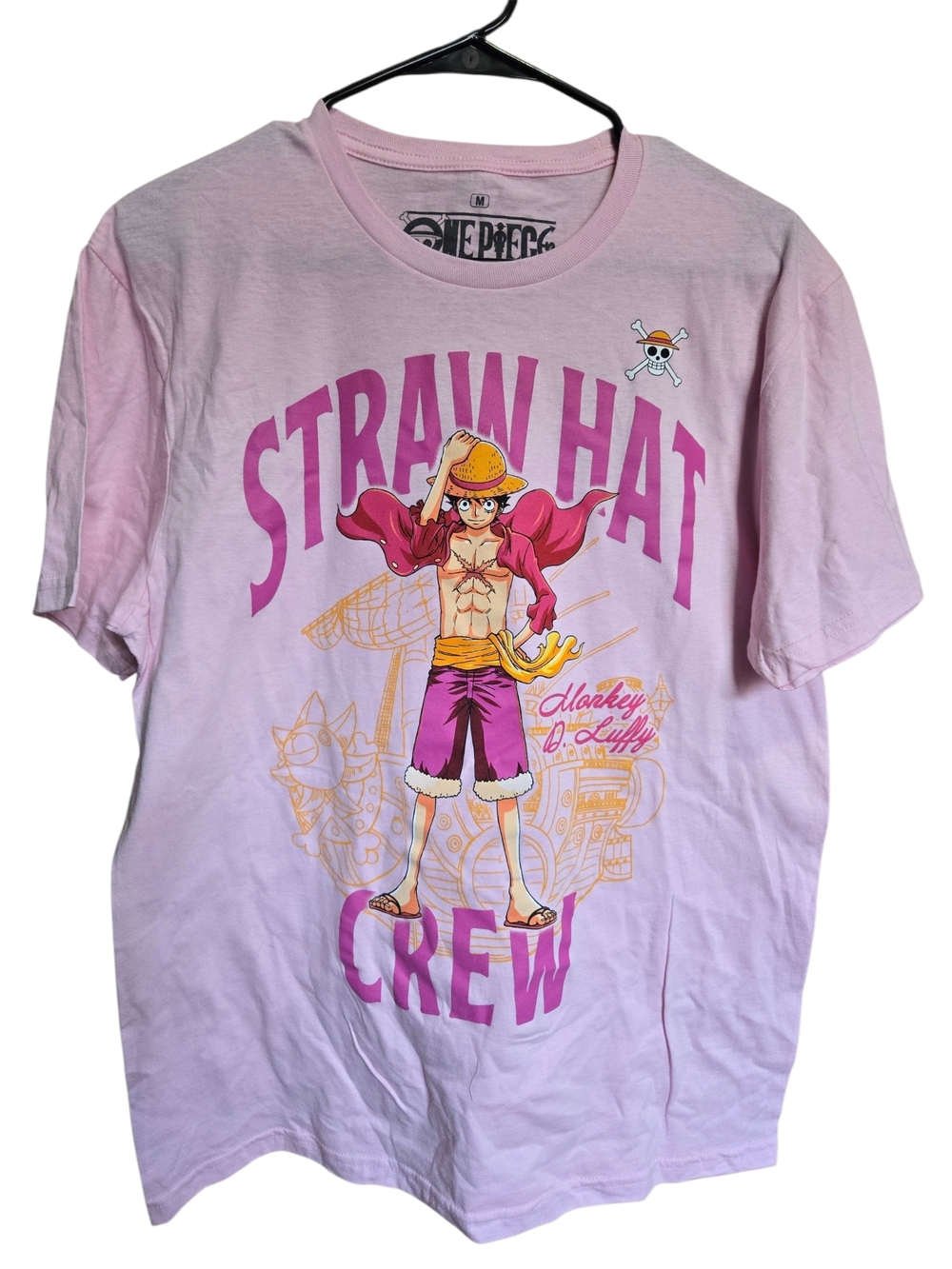 Onepiece Pink Straw Hat Crew Kids Tee with Luffy Graphic - Picture 6 of 6